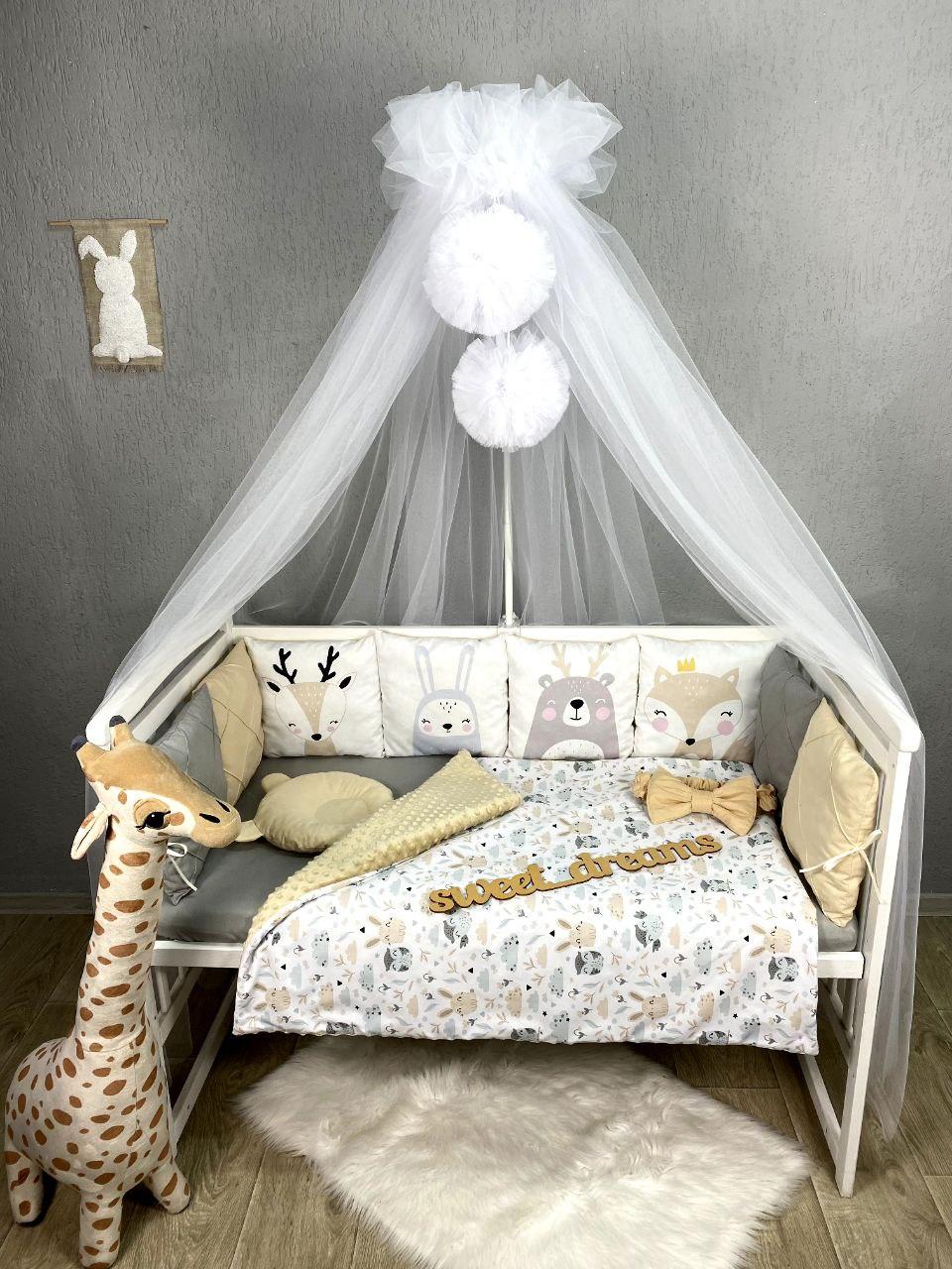 Набір дитячого ліжка для новонародженого Постільна білизна в дитяче ліжечко Бортики-подушечки для дитячого ліжечка від виробника 1