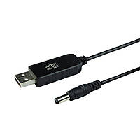 Кабель для роутера Realme USB to DC с 5v на 12v 0.6A 5.5 х 2.1 mm 1 м Черный EM, код: 8024554