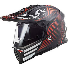 МОТОШОЛОМ ДУАЛСПОРТ LS2 MX436 PIONEER EVO SATURN КОЛІР MATT BLACK RED