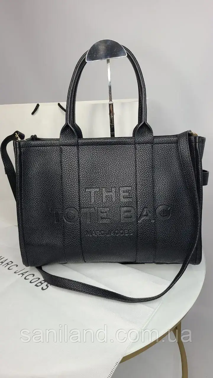 Женская сумка тоут чёрная шоппер Marc Jacobs The Tote Bag Total Black, модные вместительные сумочки - фото 2 - id-p1901700320