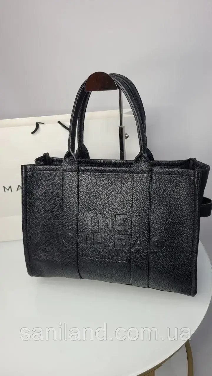 Женская сумка тоут чёрная шоппер Marc Jacobs The Tote Bag Total Black, модные вместительные сумочки - фото 4 - id-p1901700320