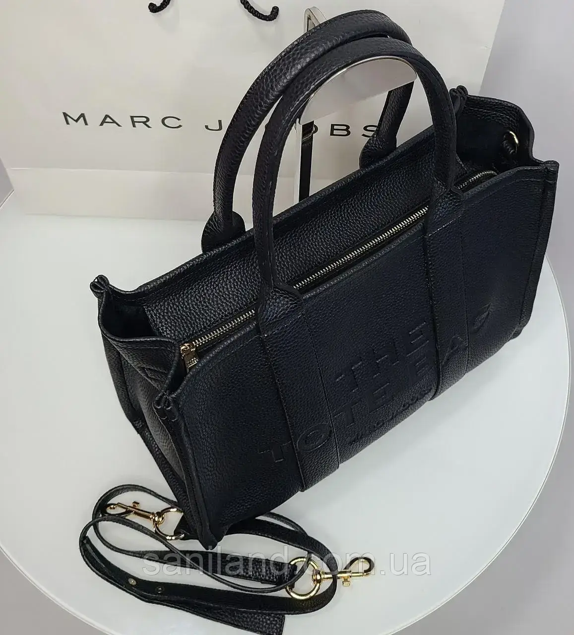Женская сумка тоут чёрная шоппер Marc Jacobs The Tote Bag Total Black, модные вместительные сумочки - фото 5 - id-p1901700320