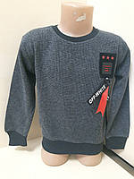 Теплый ангоровый свитер Свитшот для мальчика хлопок серый размер 92 98 104 110