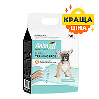 Одноразові пелюшки для собак AnimAll 60х45 см. для собак і цуценят малих порід і літніх 10 шт/уп. 5 шарів