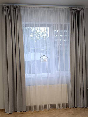 Біла однотонна тканина для гардини тюль «котоновий бамбук», для спальні та в зал