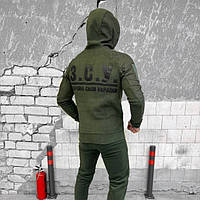 Тактический армейский костюм Sota, флисовый костюм Хаки с патриотической надпись ЗСУ на спине
