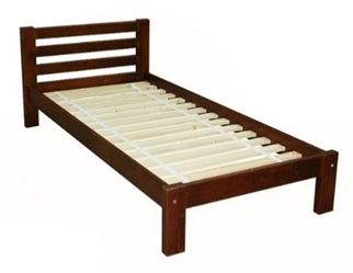 Ліжко односпальне з масиву вільхи Новіта Fusion Furniture, колір горіх