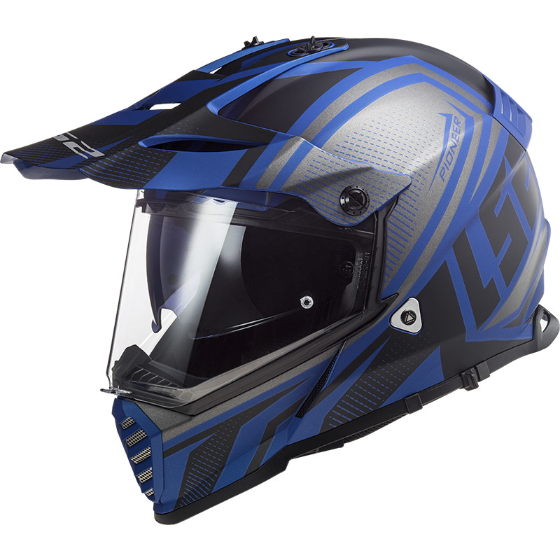 МОТОШОЛОМ ДУАЛСПОРТ LS2 MX436 PIONEER EVO MASTER КОЛІР MATT BLACK BLUE