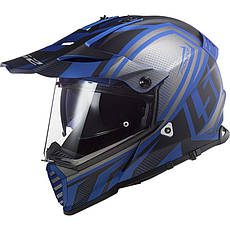 МОТОШОЛОМ ДУАЛСПОРТ LS2 MX436 PIONEER EVO MASTER КОЛІР MATT BLACK BLUE