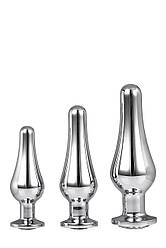 DT21874 набір анальних пробок конічної форми Dream Toys GLEAMING LOVE PLEASURE SET SILVER 18+