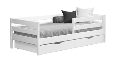Ліжко односпальне з бортиками з масиву вільхи МАРТА Fusion Furniture, колір білий, фото 1