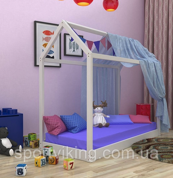 Ліжко будиночок біле 80х190