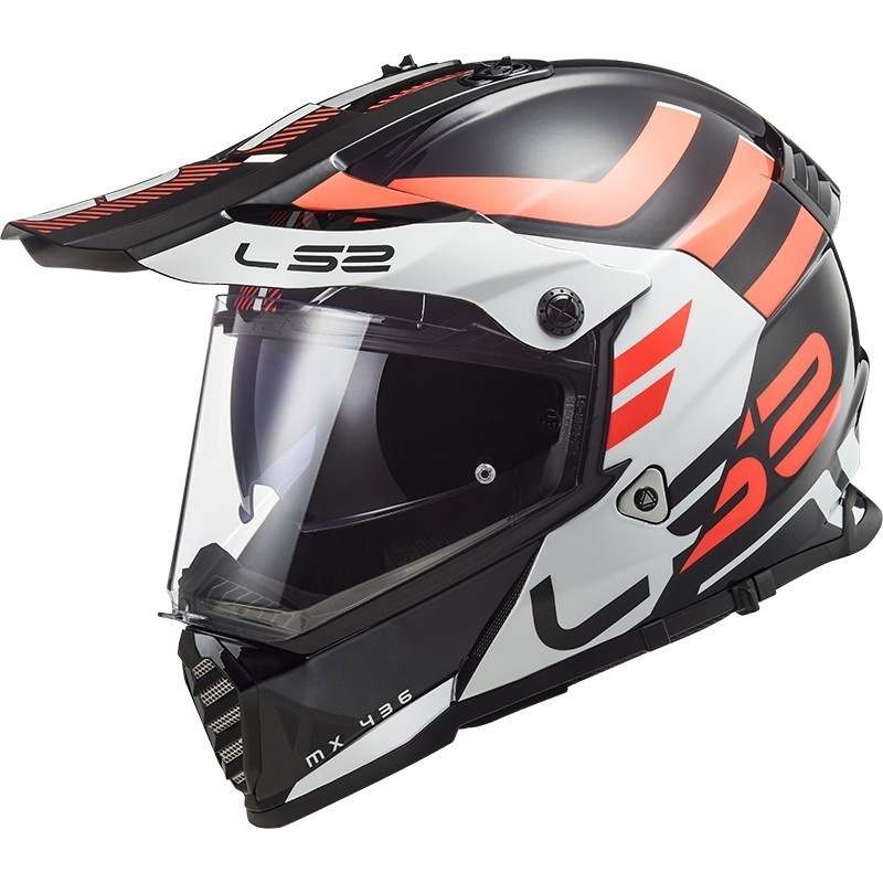 МОТОШОЛОМ ДУАЛСПОРТ LS2 MX436 PIONEER EVO ADVENTURER КОЛІР BLACK WHITE