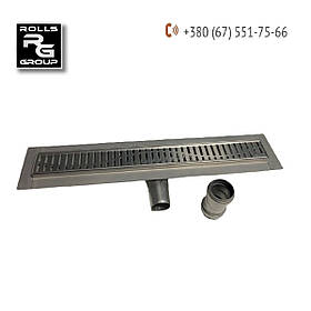 Душовий канал Aco ShowerDrain C-line 70х585мм, з гратами Хвиля 585мм, низький сифон, неіржавна сталь
