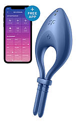 Ерекцинне віброкільце з функцією керування телефоном SATISFYER BULLSEYE BLUE  18+