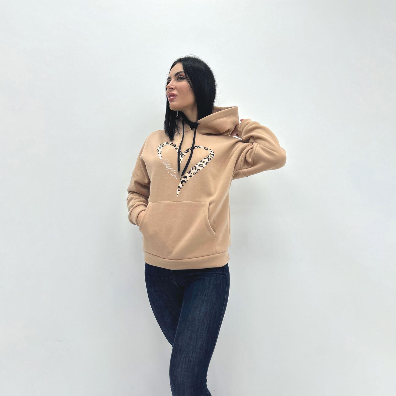 Жіночий батник з капюшоном "Amour" оптом | Розпродаж моделі, фото 1