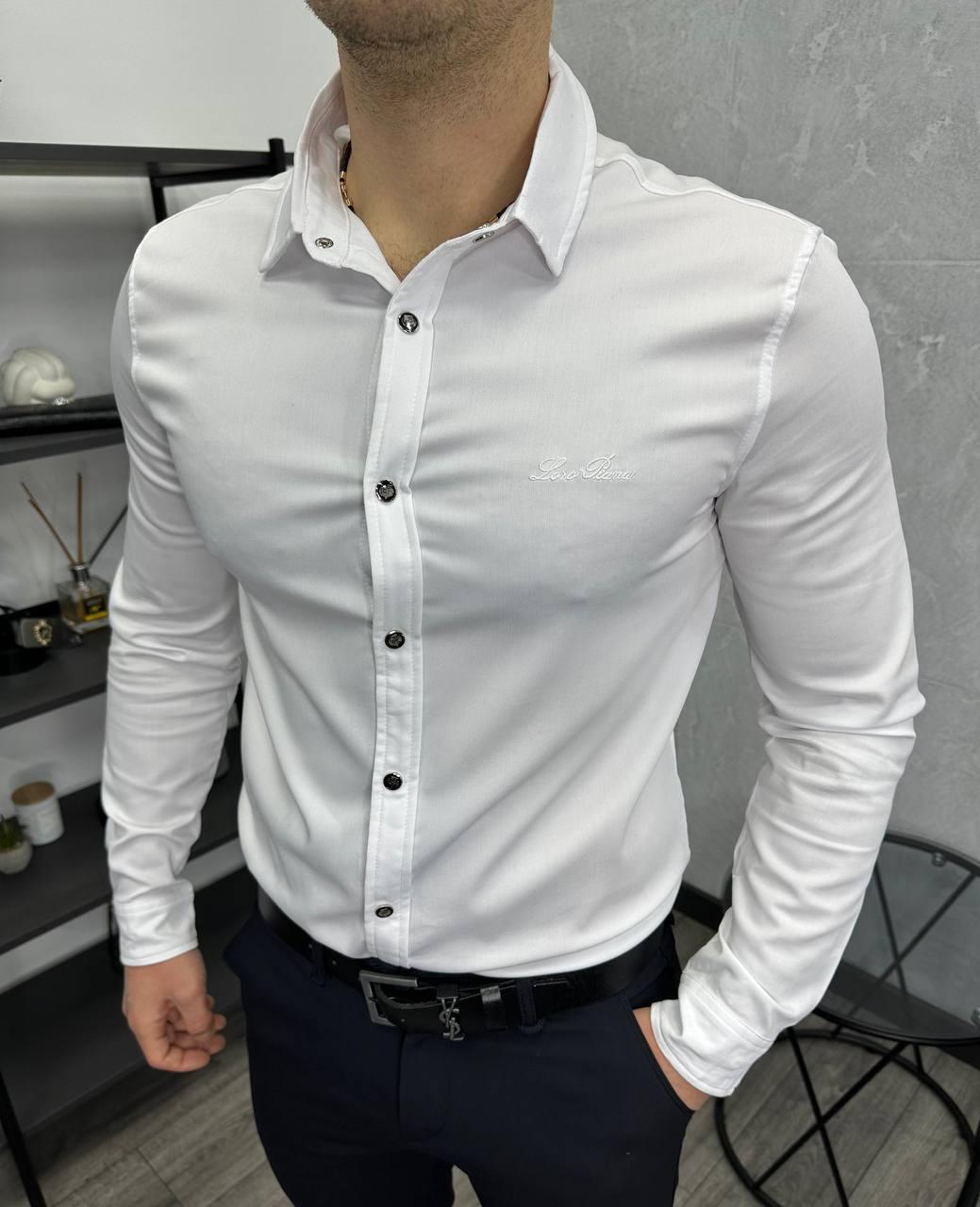 Чоловіча сорочка Loro Piana H4123 біла 56 - 2XL, фото 1