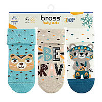Детские махровые носочки 0-6 мес с тормозками для малыша теплые носки махра для новорожденных BROSS