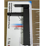 Високий чорний змішувач для умивальника Mixxus Німеччина, фото 2