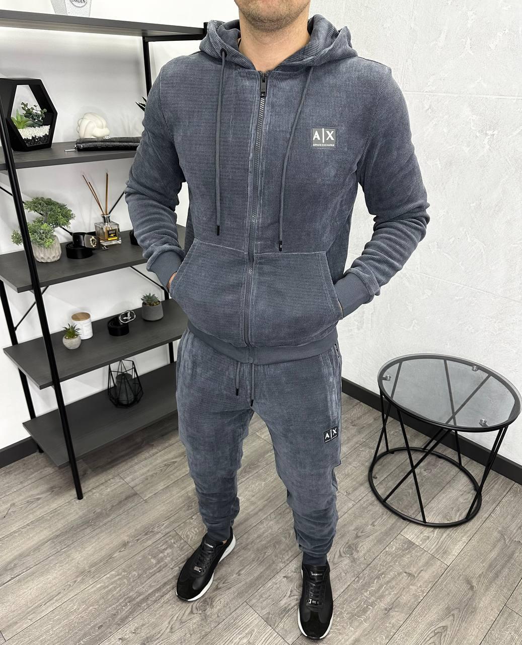 Чоловічий спортивний костюм Armani Exchange H4125 сірий, фото 1