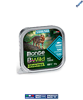 Беззерновой влажный корм Monge Cat Wet Bwild Grain Free Sterilised тунец с овощами 0.1 кг (012898)