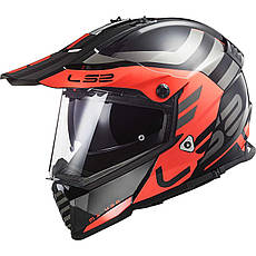 МОТОШОЛОМ ДУАЛСПОРТ LS2 MX436 PIONEER EVO ADVENTURER КОЛІР MATT BLACK ORANGE