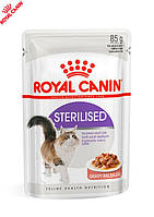 Влажный корм Royal Canin Sterilised Gravy - консервы для взрослых стерилизованных кошек, кусочки в соусе, 85 г