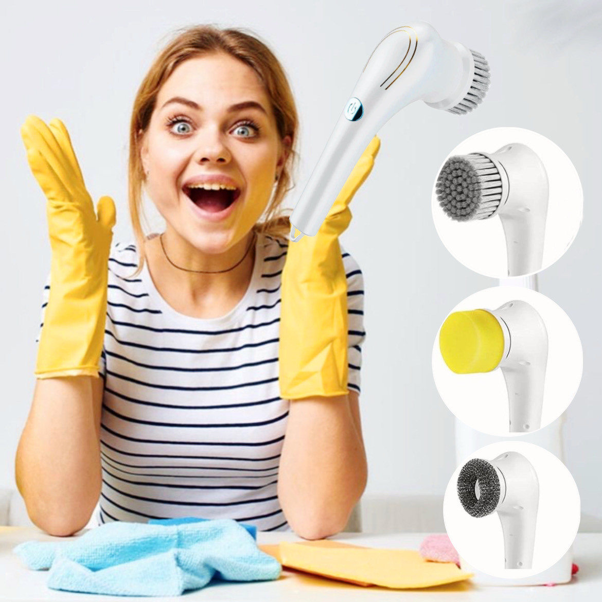 Електрична щітка 4в1 для прибирання Electric Cleaning Brush Багатофункціональна електрична щітка 4 в 1