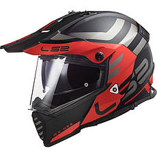 МОТОШОЛОМ ДУАЛСПОРТ LS2 MX436 PIONEER EVO ADVENTURER КОЛІР MATT BLACK RED