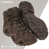 Тактические ботинки Lowa ZEPHYR GTX® MID TF Dark Brown Оригинал из Европы, военные LOWA коричневые.