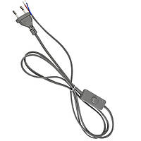 Вимикач для світильників(бра) з кабелем та вилкою Lemanso LMA017, 1,9м сірий