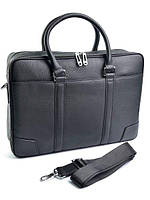 Черный кожаный портфель 191104-4