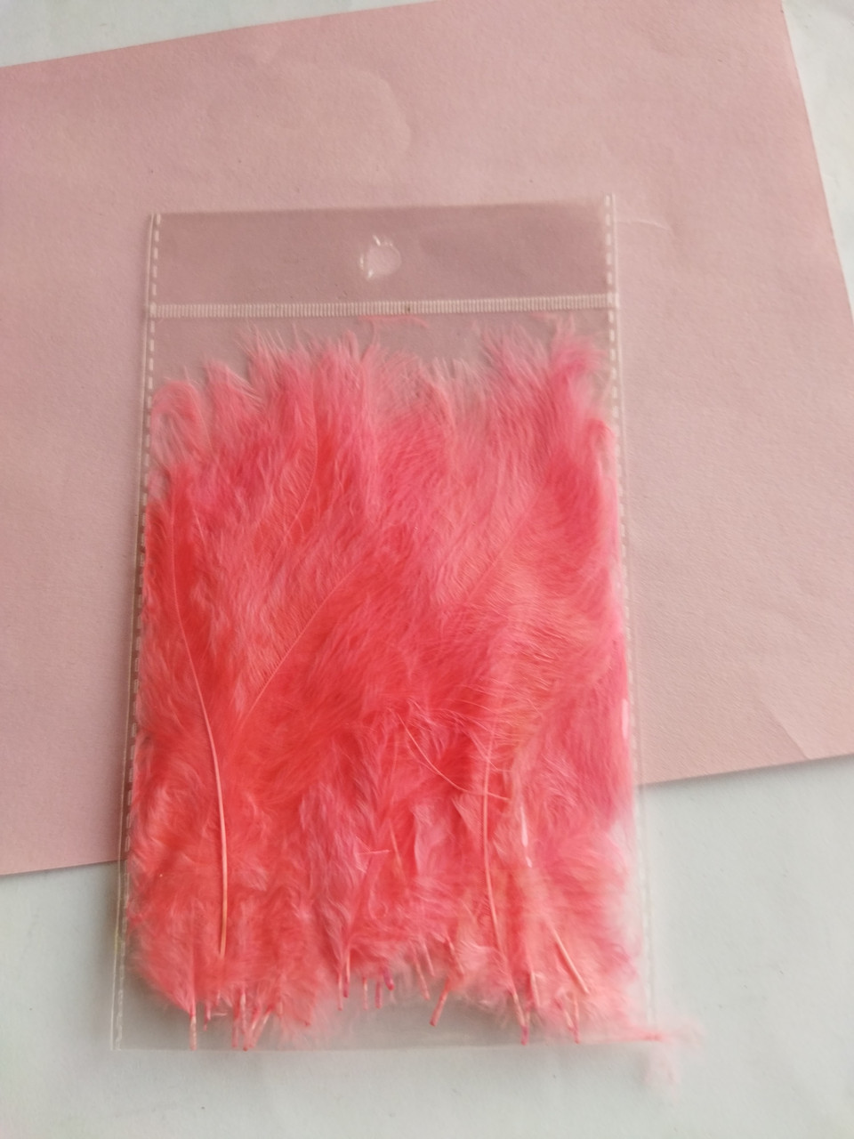 Пір'я марабу 20 шт кораловий, фото 1
