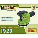 Акумуляторна ексцентрикова шліфмашина Procraft PX20 (Без АКБ і ЗП), фото 2