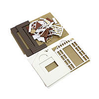 Ляльковий будинок конструктор DIY Cute Room 8008-D Вітальня з верандою та каміном. Конструктор румбокс, фото 3