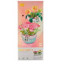 3D конструктор-набір будівельних блоків LOZ 1673 мініроза тюльпан у горщику 409 деталей пластиковий, фото 6