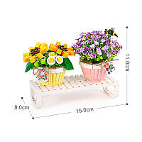 3D конструктор-набір будівельних блоків LOZ 1674 Букети квітів у горщику 543 деталі пластиковий, фото 4