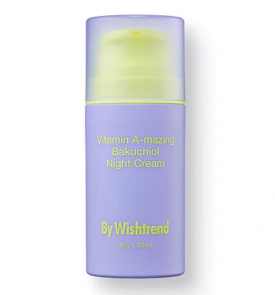 Нічний омолоджувальний крем з бакучіолом і ретиналем By Wishtrend Vitamin A-Mazing Bakuchiol Night Cream 30 мл