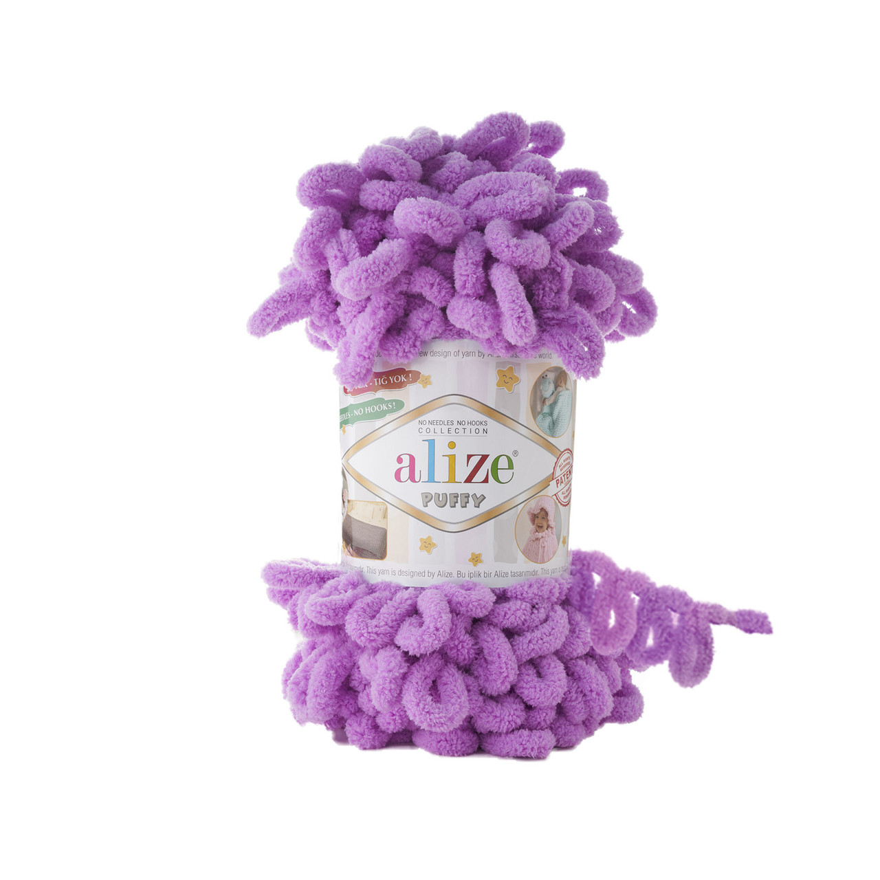 Пряжа плюшева Alize Puffy (Алізе Пуффі), Орхідея №378, 100гр., 9м., нитки для в'язання