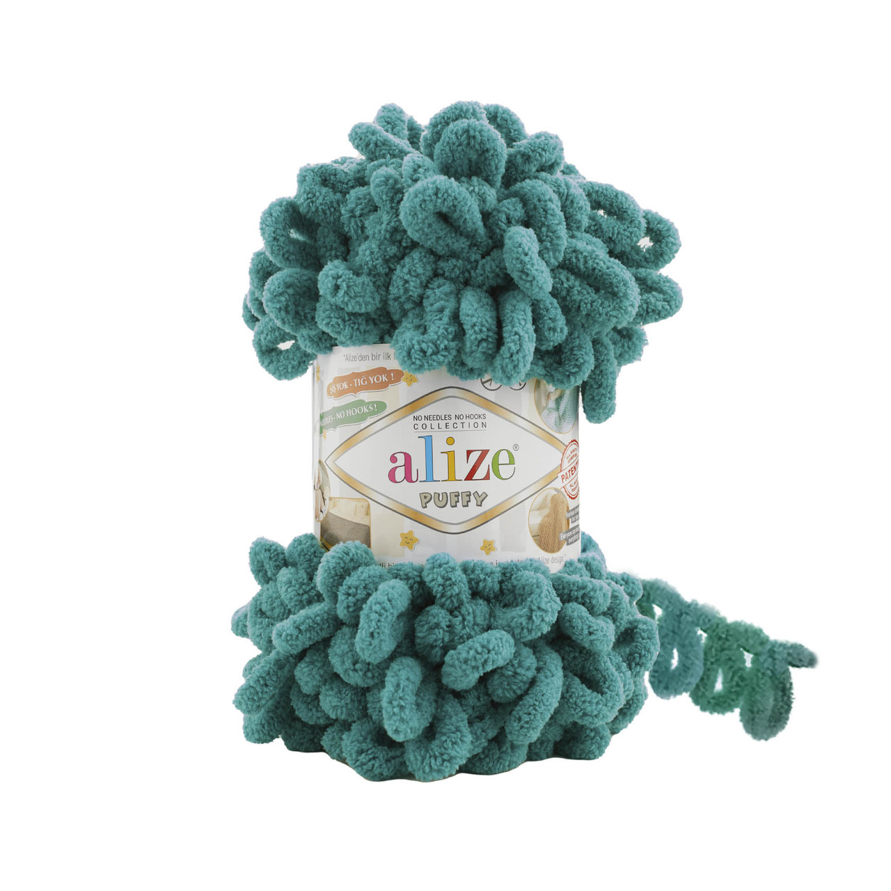 Пряжа плюшева Alize Puffy (Алізе Пуффі), Смарагд №847, 100гр., 9м., никти для в'язання