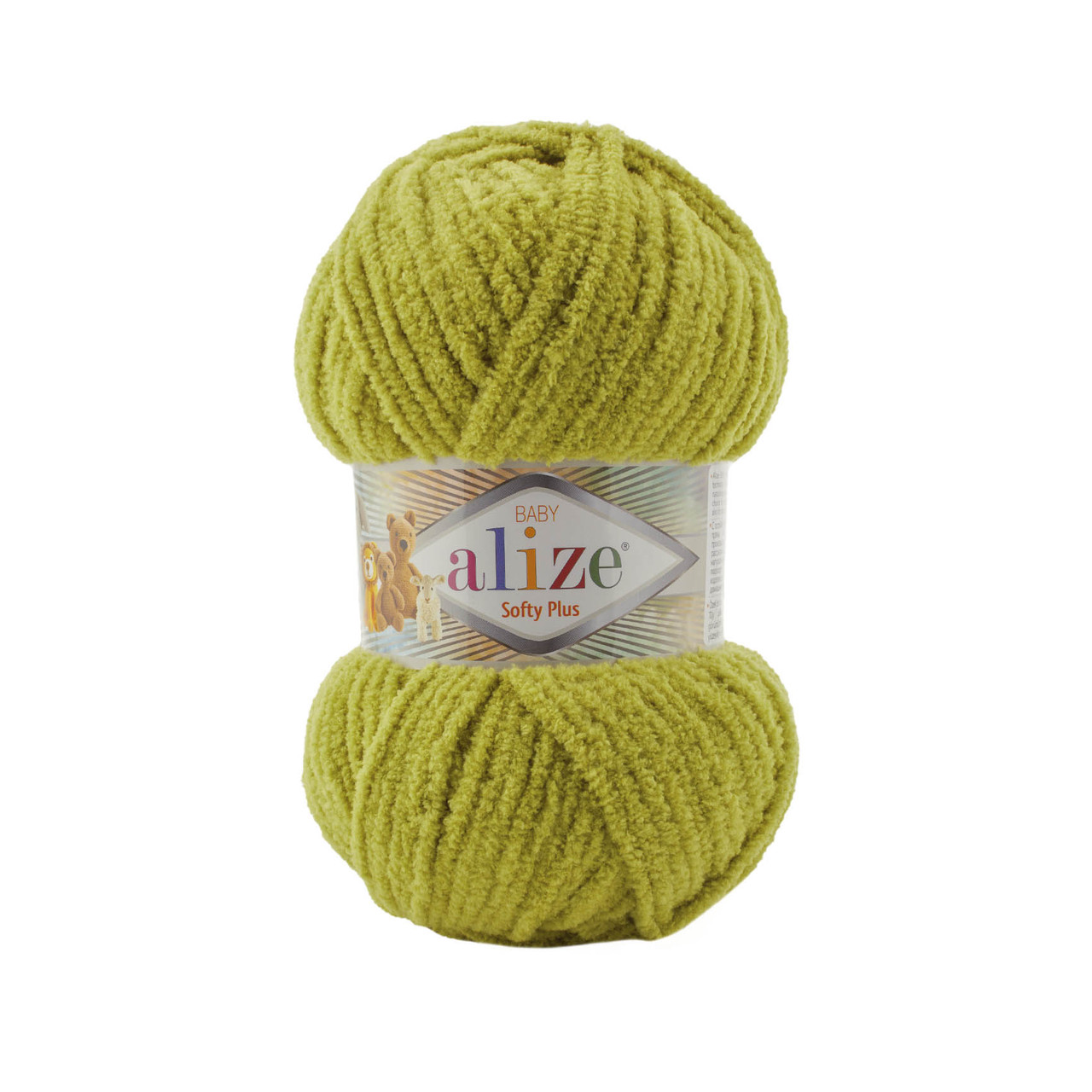Пряжа плюшева Alize Softy Plus (Алізе Софтлі Плюс), Фісташка №11, 100гр., 120м., нитки для в'язання