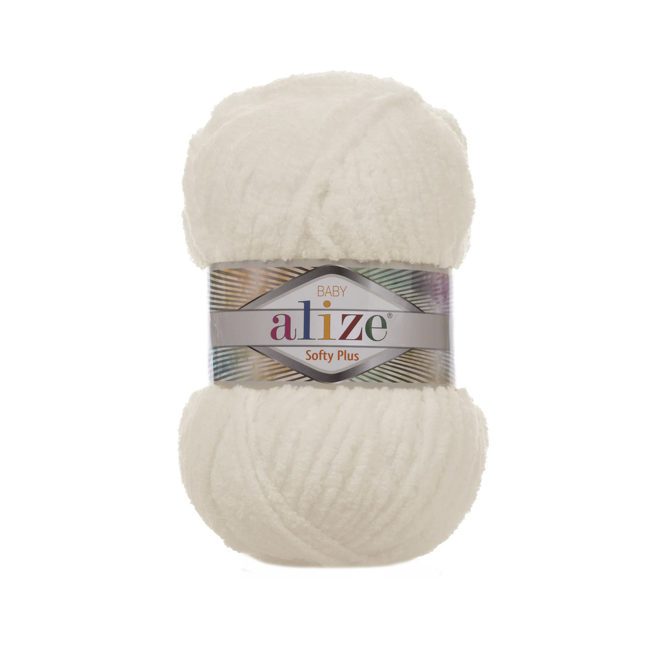 Пряжа плюшева Alize Softy Plus (Алізе Софтлі Плюс), Ванільний №62, 100гр., 120м., нитки для в'язання