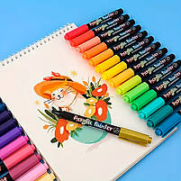 Набір акрилових маркерів Guangna GN7100 12 кольорів для малювання по склу тканини дерева металу кераміці, фото 2