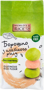 Борошно з клейкого рису без глютену, World's Rice, 700 г