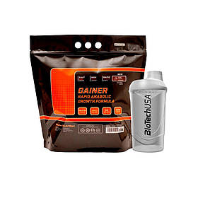 Набір вісоковуглеводний гейнер 3 кг TM Bioline + шейкер Банан