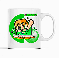 Білий чашка (кухоль) з оригінальним принтом онлайн ігри Minecraft "I'm a real gamer Minecraft  Майнкрафт"