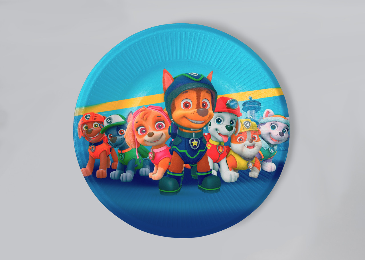 Паперові тарілки "Щенята" кольорові 10шт. (18см.)