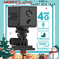 Мини камера 4G с ночной съемкой датчиком движения аккумулятором SIM-карта 4MP