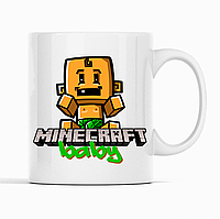 Белая кружка (чашка) с оригинальным принтом онлан игры Minecraft "Baby Minecraft Майнкрафт"
