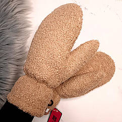 Рукавиці жіночі зимові тедді утеплені  теплі рукавички для дівчини з хутром
